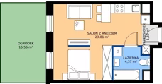 1 pokój, mieszkanie 29,87 m², parter, oferta nr H/2, Apartamenty Park Matecznego etap 2.2, Kraków, Podgórze, Mateczny, ul. Orawska