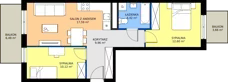 3 pokoje, mieszkanie 54,69 m², piętro 1, oferta nr H/34, Apartamenty Park Matecznego etap 2.2, Kraków, Podgórze, Mateczny, ul. Orawska