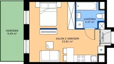 1 pokój, mieszkanie 29,87 m², parter, oferta nr H/56, Apartamenty Park Matecznego etap 2.2, Kraków, Podgórze, Mateczny, ul. Orawska