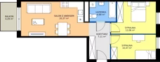 3 pokoje, mieszkanie 54,69 m², piętro 2, oferta nr H/64, Apartamenty Park Matecznego etap 2.2, Kraków, Podgórze, Mateczny, ul. Orawska