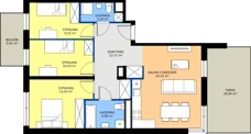 4 pokoje, mieszkanie 79,01 m², piętro 1, oferta nr H/5, Apartamenty Park Matecznego etap 2.2, Kraków, Podgórze, Mateczny, ul. Orawska