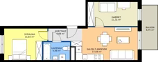 3 pokoje, mieszkanie 49,98 m², piętro 2, oferta nr H/22, Apartamenty Park Matecznego etap 2.2, Kraków, Podgórze, Mateczny, ul. Orawska