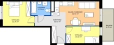 3 pokoje, mieszkanie 54,96 m², piętro 1, oferta nr H/7, Apartamenty Park Matecznego etap 2.2, Kraków, Podgórze, Mateczny, ul. Orawska