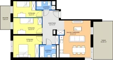 4 pokoje, mieszkanie 79,03 m², piętro 2, oferta nr H/62, Apartamenty Park Matecznego etap 2.2, Kraków, Podgórze, Mateczny, ul. Orawska