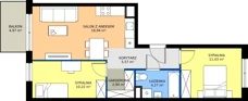 3 pokoje, mieszkanie 53,37 m², piętro 1, oferta nr H/47, Apartamenty Park Matecznego etap 2.2, Kraków, Podgórze, Mateczny, ul. Orawska