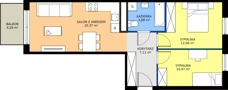 3 pokoje, mieszkanie 54,69 m², piętro 1, oferta nr H/61, Apartamenty Park Matecznego etap 2.2, Kraków, Podgórze, Mateczny, ul. Orawska