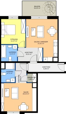 3 pokoje, mieszkanie 81,22 m², piętro 4, oferta nr I/27, Apartamenty Park Matecznego etap 2.2, Kraków, Podgórze, Mateczny, ul. Orawska