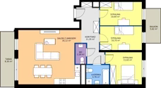 4 pokoje, mieszkanie 86,54 m², piętro 2, oferta nr I/37, Apartamenty Park Matecznego etap 2.2, Kraków, Podgórze, Mateczny, ul. Orawska