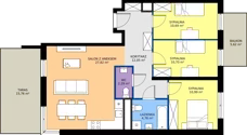 4 pokoje, mieszkanie 79,30 m², piętro 1, oferta nr I/34, Apartamenty Park Matecznego etap 2.2, Kraków, Podgórze, Mateczny, ul. Orawska