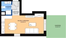 1 pokój, mieszkanie 30,18 m², parter, oferta nr III/86, Nova Viva Garden, Warszawa, Białołęka, Brzeziny, ul. Włodkowica 9