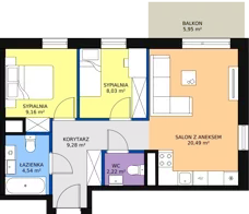 3 pokoje, mieszkanie 54,36 m², piętro 2, oferta nr VI/46, Nova Viva Garden, Warszawa, Białołęka, Brzeziny, ul. Włodkowica 9