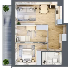 3 pokoje, mieszkanie 52,64 m², piętro 6, oferta nr I/33, Neo Nova Ochota, Warszawa, Włochy, Raków, ul. Łopuszańska 36A