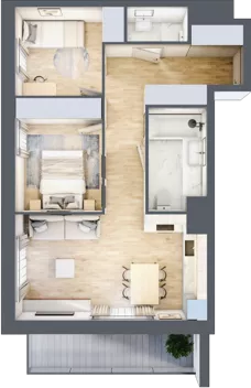 3 pokoje, mieszkanie 54,04 m², piętro 4, oferta nr II/24, Neo Nova Ochota 2, Warszawa, Włochy, Raków, ul. Łopuszańska 36B