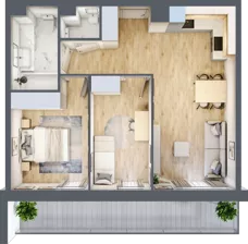 3 pokoje, mieszkanie 56,01 m², piętro 2, oferta nr II/56, Neo Nova Ochota 2, Warszawa, Włochy, Raków, ul. Łopuszańska 36B