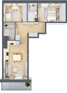 3 pokoje, mieszkanie 61,16 m², piętro 4, oferta nr II/67, Neo Nova Ochota 2, Warszawa, Włochy, Raków, ul. Łopuszańska 36B