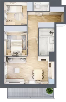 3 pokoje, mieszkanie 53,98 m², piętro 3, oferta nr II/17, Neo Nova Ochota 2, Warszawa, Włochy, Raków, ul. Łopuszańska 36B
