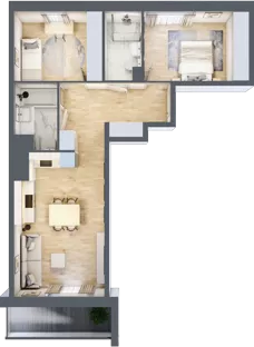 3 pokoje, mieszkanie 61,11 m², piętro 2, oferta nr II/53, Neo Nova Ochota 2, Warszawa, Włochy, Raków, ul. Łopuszańska 36B