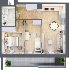3 pokoje, mieszkanie 53,38 m², piętro 2, oferta nr II/58, Neo Nova Ochota 2, Warszawa, Włochy, Raków, ul. Łopuszańska 36B
