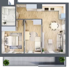 3 pokoje, mieszkanie 53,31 m², piętro 1, oferta nr II/51, Neo Nova Ochota 2, Warszawa, Włochy, Raków, ul. Łopuszańska 36B