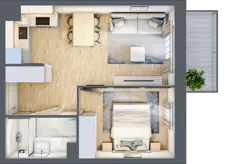 2 pokoje, mieszkanie 35,60 m², piętro 1, oferta nr VI/102, Neo Nova Ochota 6, Warszawa, Włochy, Raków, ul. Opackiego
