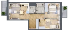 3 pokoje, mieszkanie 56,81 m², piętro 3, oferta nr VI/117, Neo Nova Ochota 6, Warszawa, Włochy, Raków, ul. Opackiego