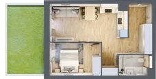 2 pokoje, mieszkanie 44,11 m², parter, oferta nr VI/101, Viva Piast 6, Kraków, Mistrzejowice, ul. Powstańców