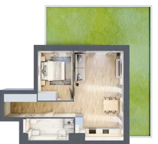 2 pokoje, mieszkanie 50,53 m², parter, oferta nr VI/172, Viva Piast 6, Kraków, Mistrzejowice, ul. Powstańców