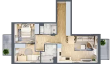 3 pokoje, mieszkanie 58,64 m², piętro 1, oferta nr VII/60, Nova Viva Garden 7, Warszawa, Białołęka, Brzeziny, ul. Pawła Włodkowica 11C