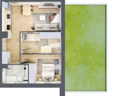 3 pokoje, mieszkanie 51,43 m², parter, oferta nr VII/55, Nova Viva Garden 7, Warszawa, Białołęka, Brzeziny, ul. Pawła Włodkowica 11C