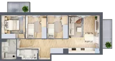 4 pokoje, mieszkanie 64,27 m², piętro 1, oferta nr VII/61, Nova Viva Garden 7, Warszawa, Białołęka, Brzeziny, ul. Pawła Włodkowica 11C