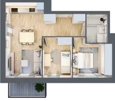 3 pokoje, mieszkanie 47,96 m², piętro 1, oferta nr IV/3, Neo Nova Ochota 4, Warszawa, Włochy, Raków, ul. Wojciecha Opackiego