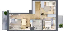 3 pokoje, mieszkanie 49,08 m², piętro 1, oferta nr IV/40, Neo Nova Ochota 4, Warszawa, Włochy, Raków, ul. Wojciecha Opackiego