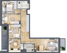 4 pokoje, mieszkanie 75,74 m², piętro 1, oferta nr IV/22, Neo Nova Ochota 4, Warszawa, Włochy, Raków, ul. Wojciecha Opackiego