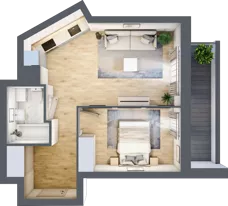 2 pokoje, mieszkanie 41,45 m², piętro 2, oferta nr V/25, Miasteczko Nova Sfera 5, Warszawa, Białołęka, Żerań, ul. Marywilska 5