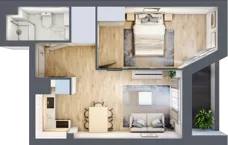 2 pokoje, mieszkanie 37,97 m², piętro 7, oferta nr V/145, Miasteczko Nova Sfera 5, Warszawa, Białołęka, Żerań, ul. Marywilska 5