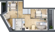 3 pokoje, mieszkanie 64,50 m², piętro 2, oferta nr V/117, Miasteczko Nova Sfera 5, Warszawa, Białołęka, Żerań, ul. Marywilska 5