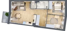 3 pokoje, mieszkanie 62,66 m², piętro 1, oferta nr D-5, Piastova Osada, Warszawa, Ursus, Gołąbki, ul. Henryka II Pobożnego