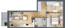 3 pokoje, mieszkanie 50,14 m², piętro 1, oferta nr D-14, Piastova Osada, Warszawa, Ursus, Gołąbki, ul. Henryka II Pobożnego