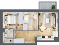 3 pokoje, mieszkanie 44,86 m², piętro 3, oferta nr E-67, Piastova Osada, Warszawa, Ursus, Gołąbki, ul. Henryka II Pobożnego