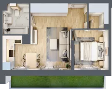 2 pokoje, mieszkanie 39,85 m², parter, oferta nr E-26, Piastova Osada, Warszawa, Ursus, Gołąbki, ul. Henryka II Pobożnego
