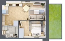 2 pokoje, mieszkanie 34,28 m², parter, oferta nr E-30, Piastova Osada, Warszawa, Ursus, Gołąbki, ul. Henryka II Pobożnego