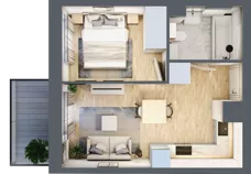 2 pokoje, mieszkanie 30,33 m², piętro 2, oferta nr E-104, Piastova Osada, Warszawa, Ursus, Gołąbki, ul. Henryka II Pobożnego