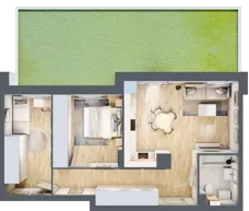 3 pokoje, mieszkanie 58,04 m², parter, oferta nr E-71, Piastova Osada, Warszawa, Ursus, Gołąbki, ul. Henryka II Pobożnego