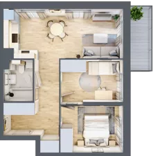 3 pokoje, mieszkanie 54,10 m², piętro 1, oferta nr E-37, Piastova Osada, Warszawa, Ursus, Gołąbki, ul. Henryka II Pobożnego