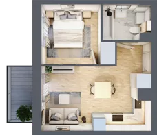 2 pokoje, mieszkanie 31,09 m², piętro 2, oferta nr F-138, Piastova Osada, Warszawa, Ursus, Gołąbki, ul. Henryka II Pobożnego