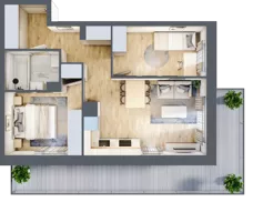 3 pokoje, mieszkanie 49,28 m², piętro 2, oferta nr A/82, Olchowy Park 3, Warszawa, Białołęka, Kobiałka, ul. Marii Callas 20, 20A