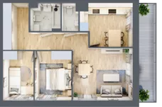 3 pokoje, mieszkanie 58,37 m², piętro 1, oferta nr A/137, Olchowy Park 3, Warszawa, Białołęka, Kobiałka, ul. Marii Callas 20, 20A