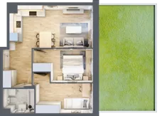 3 pokoje, mieszkanie 47,65 m², parter, oferta nr A/125, Olchowy Park 3, Warszawa, Białołęka, Kobiałka, ul. Marii Callas 20, 20A