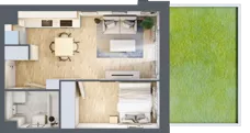 2 pokoje, mieszkanie 33,77 m², parter, oferta nr A/71, Olchowy Park 3, Warszawa, Białołęka, Kobiałka, ul. Marii Callas 20, 20A