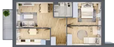 3 pokoje, mieszkanie 54,51 m², piętro 1, oferta nr A/91, Olchowy Park 3, Warszawa, Białołęka, Kobiałka, ul. Marii Callas 20, 20A
